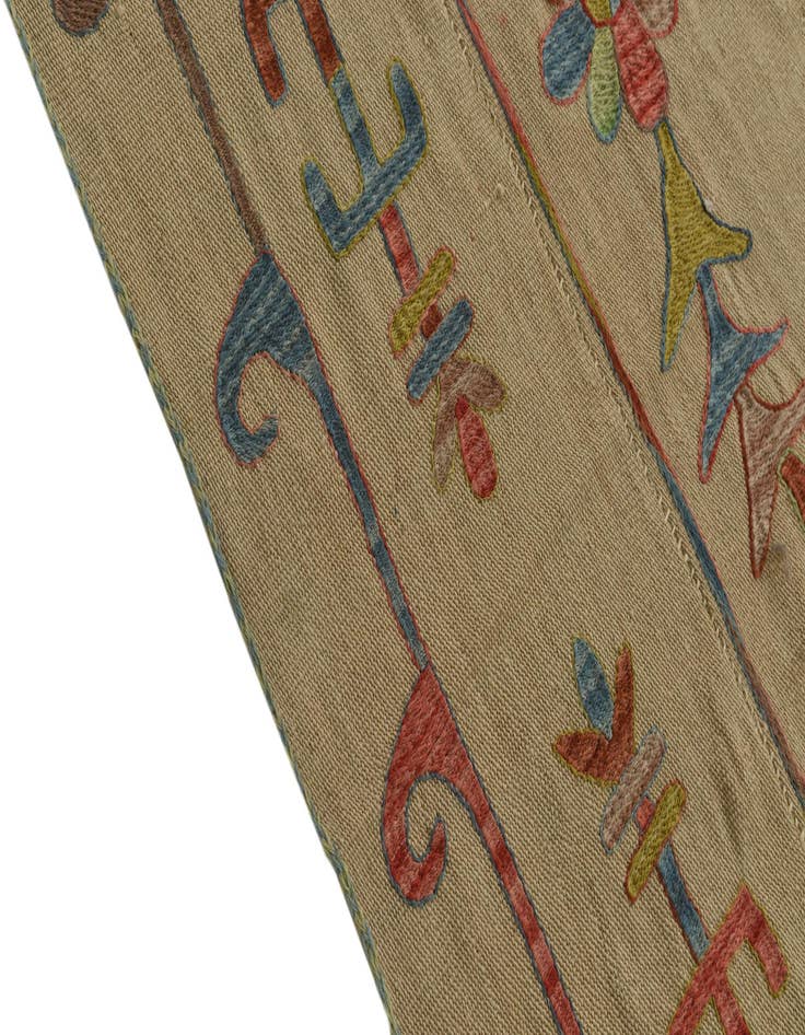 Detail image of  5' 6 x 7' 6  Hand Woven Kilim Suzani Wool Rug