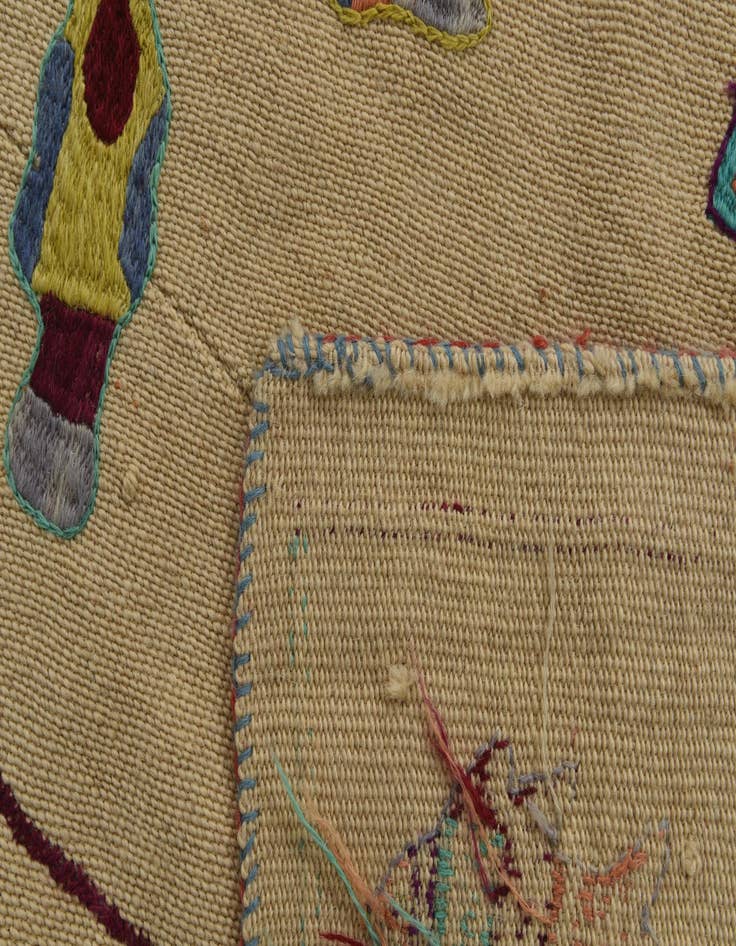 Detail image of  5' x 6' 8  Hand Woven Kilim Suzani Wool Rug