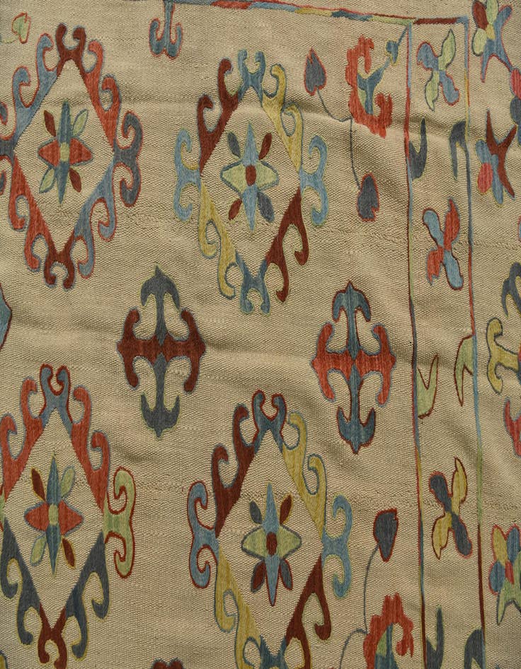 Detail image of  6' x 7' 8  Hand Woven Kilim Suzani Wool Rug