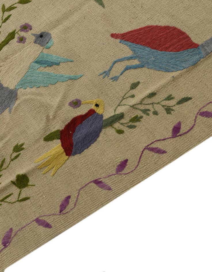 Detail image of  8' x 9' 4  Hand Woven Kilim Suzani Wool Rug