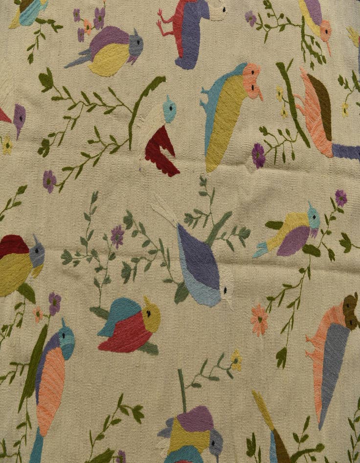 Detail image of  8' x 9' 4  Hand Woven Kilim Suzani Wool Rug