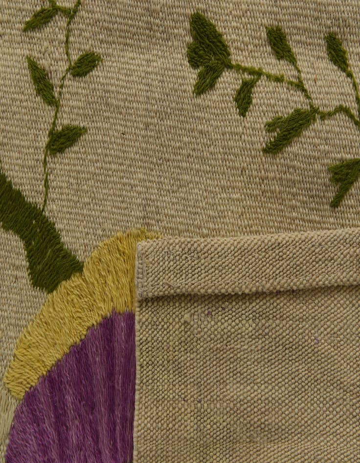 Detail image of  8' x 9' 4  Hand Woven Kilim Suzani Wool Rug