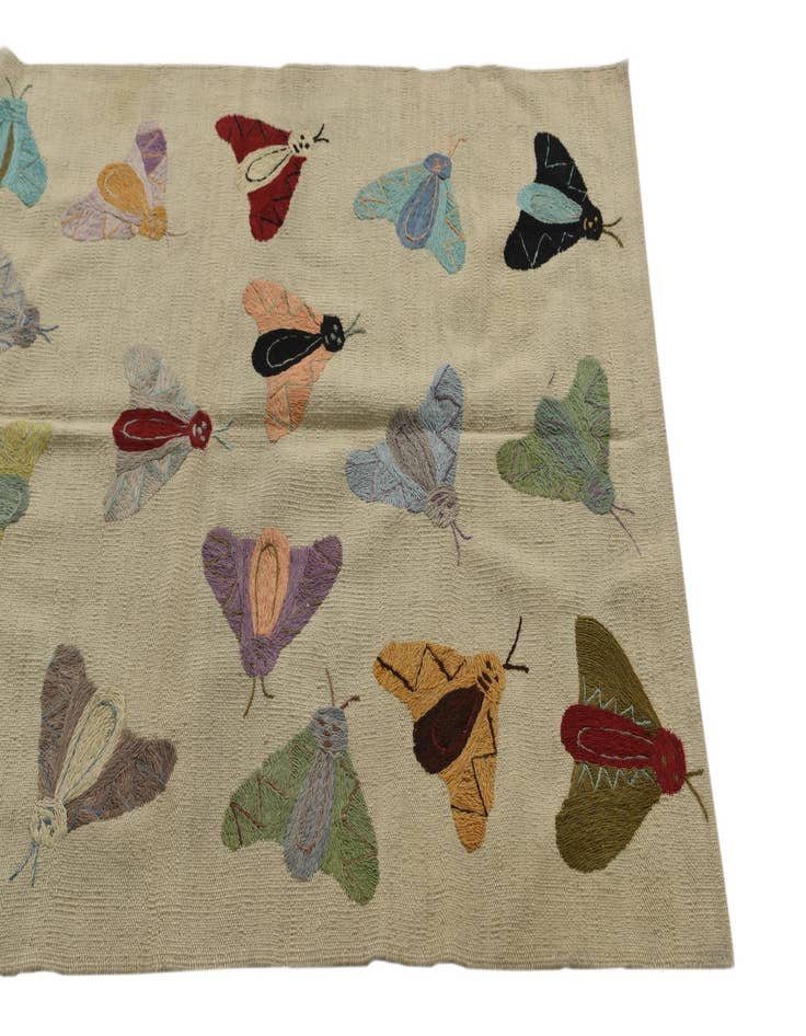 Detail image of  3' 3 x 4' 8  Hand Woven Kilim Suzani Wool Rug