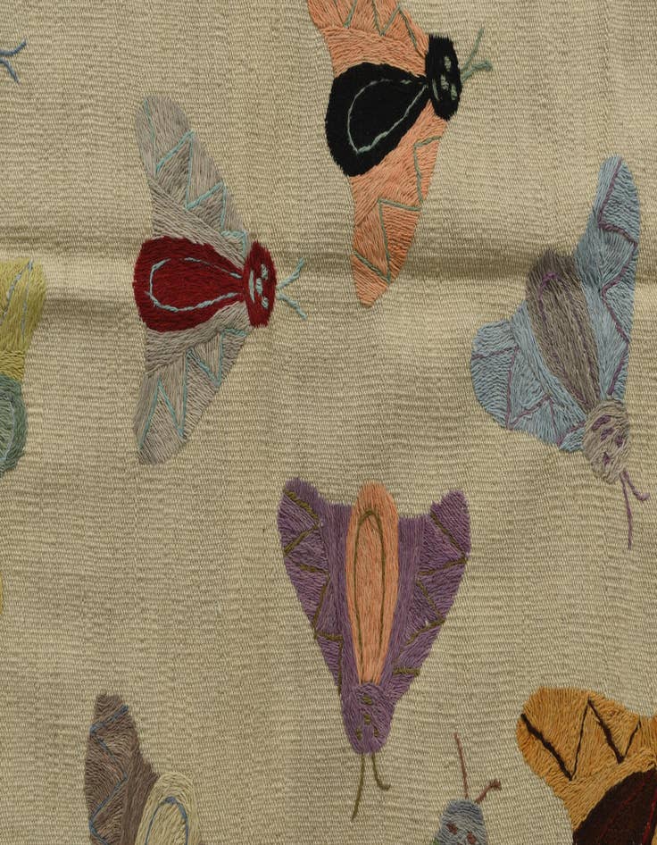 Detail image of  3' 3 x 4' 8  Hand Woven Kilim Suzani Wool Rug