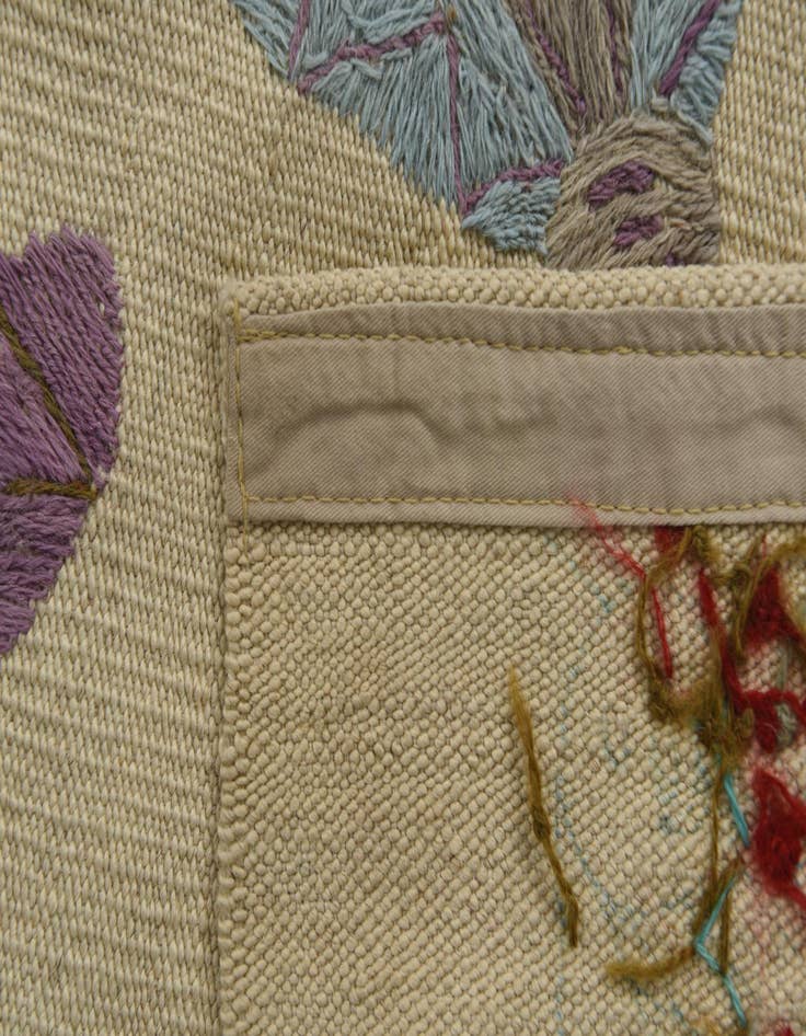 Detail image of  3' 3 x 4' 8  Hand Woven Kilim Suzani Wool Rug