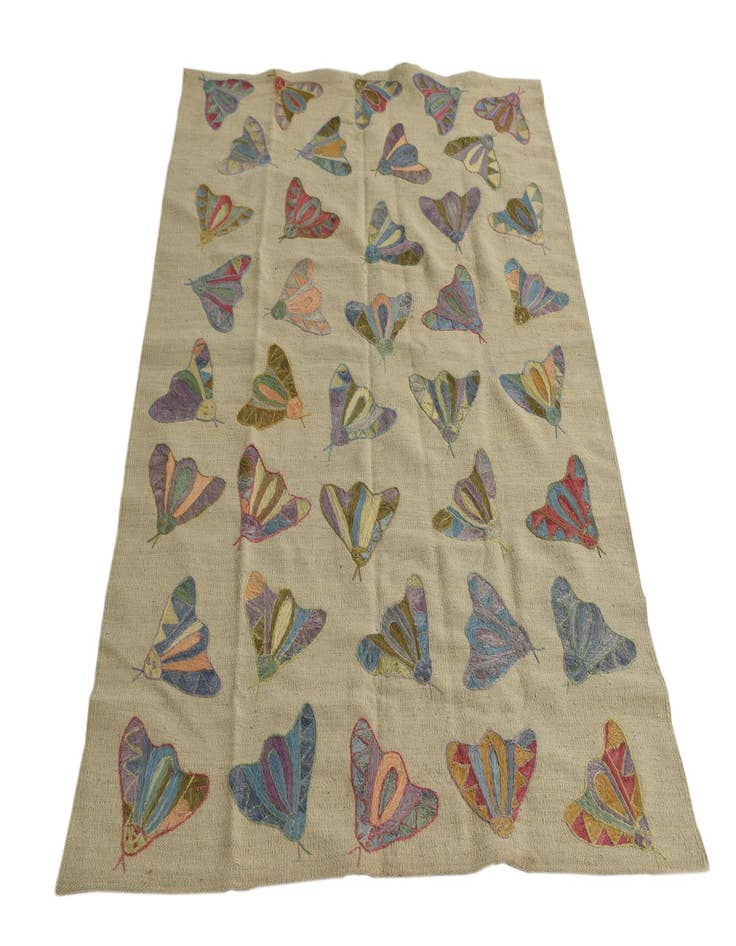 Detail image of  4' 2 x 5' 8  Hand Woven Kilim Suzani Wool Rug