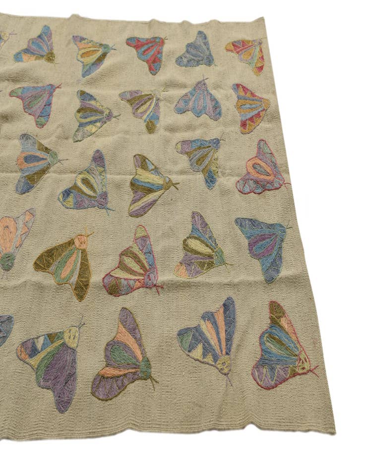 Detail image of  4' 2 x 5' 8  Hand Woven Kilim Suzani Wool Rug