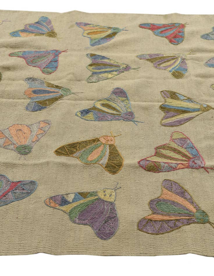 Detail image of  4' 2 x 5' 8  Hand Woven Kilim Suzani Wool Rug