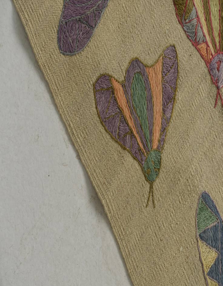 Detail image of  4' 2 x 5' 8  Hand Woven Kilim Suzani Wool Rug