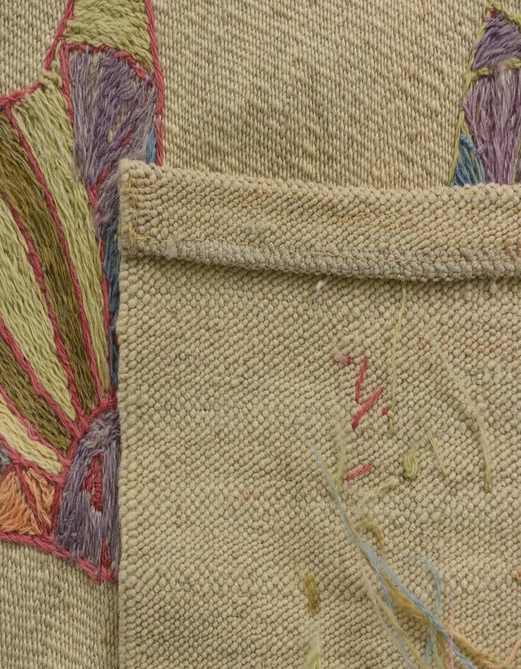 Detail image of  4' 2 x 5' 8  Hand Woven Kilim Suzani Wool Rug