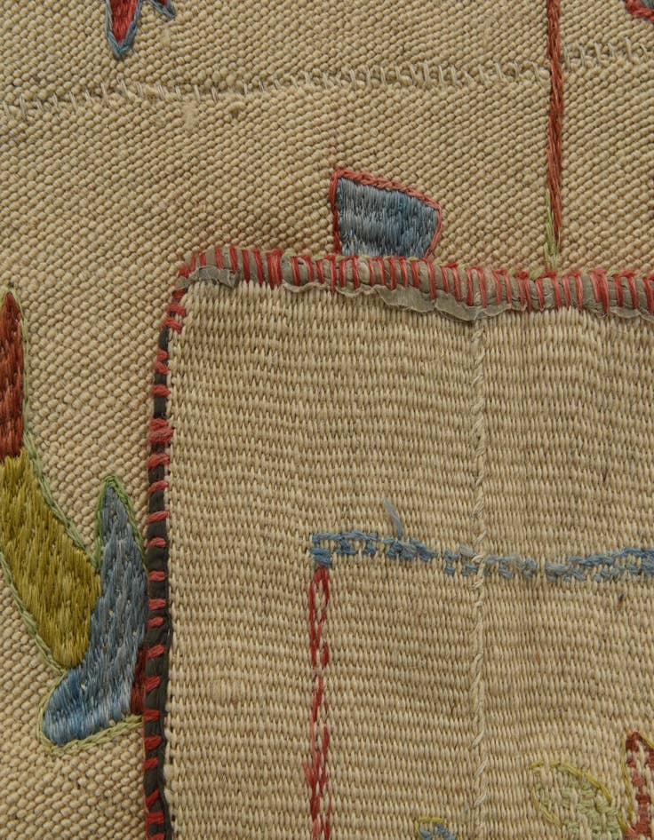 Detail image of  5' x 6' 3  Hand Woven Kilim Suzani Wool Rug