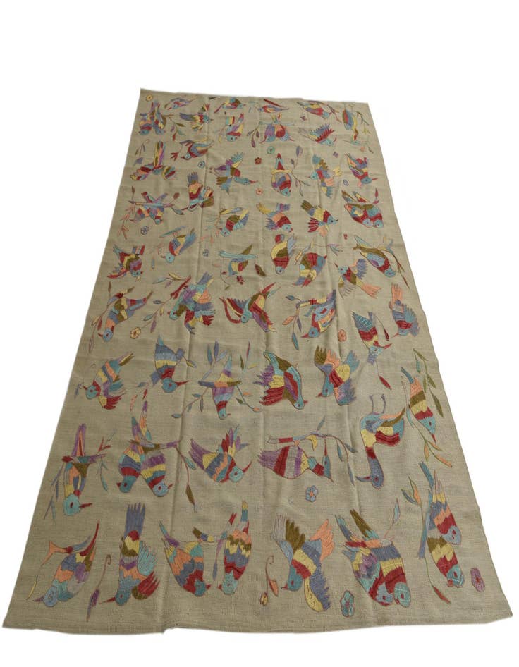 Detail image of  6' 5 x 9' 1  Hand Woven Kilim Suzani Wool Rug