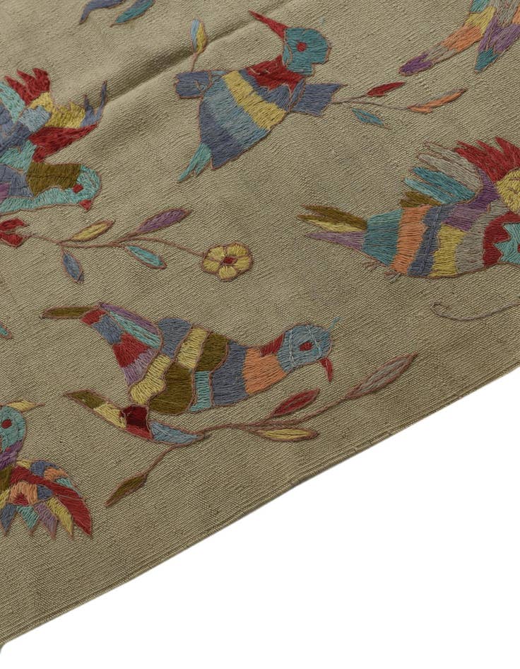 Detail image of  6' 5 x 9' 1  Hand Woven Kilim Suzani Wool Rug