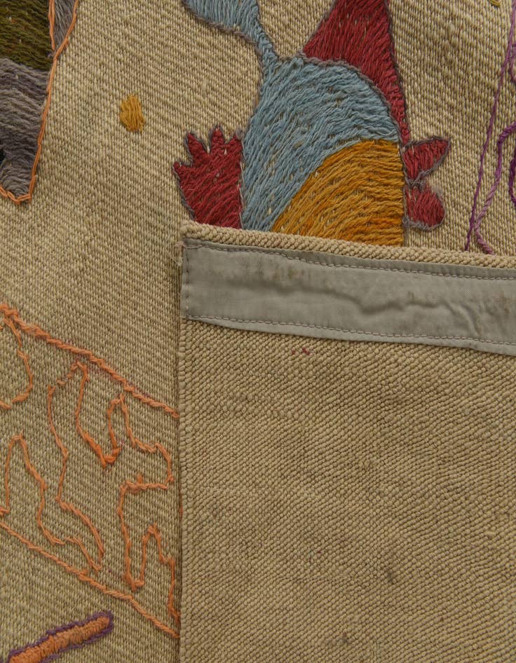 Detail image of  6' 4 x 9' 6  Hand Woven Kilim Suzani Wool Rug