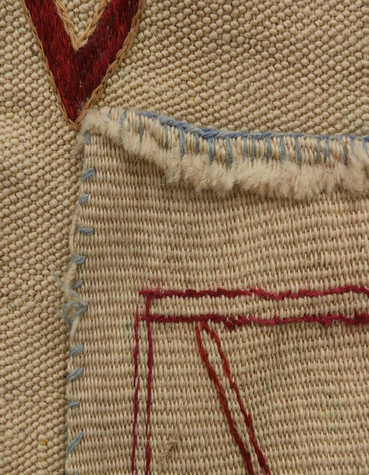 Detail image of  4' 8 x 6' 8  Hand Woven Kilim Suzani Wool Rug