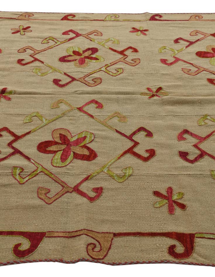 Detail image of  5' 9 x 7' 7  Hand Woven Kilim Suzani Wool Rug