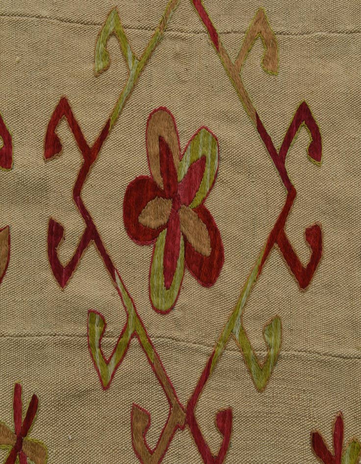 Detail image of  5' 9 x 7' 7  Hand Woven Kilim Suzani Wool Rug