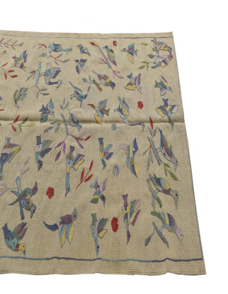 Detail image of  4' 4 x 5' 8  Hand Woven Kilim Suzani Wool Rug