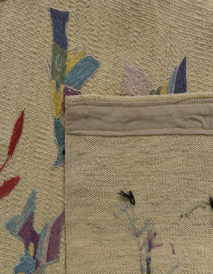 Detail image of  4' 4 x 5' 8  Hand Woven Kilim Suzani Wool Rug