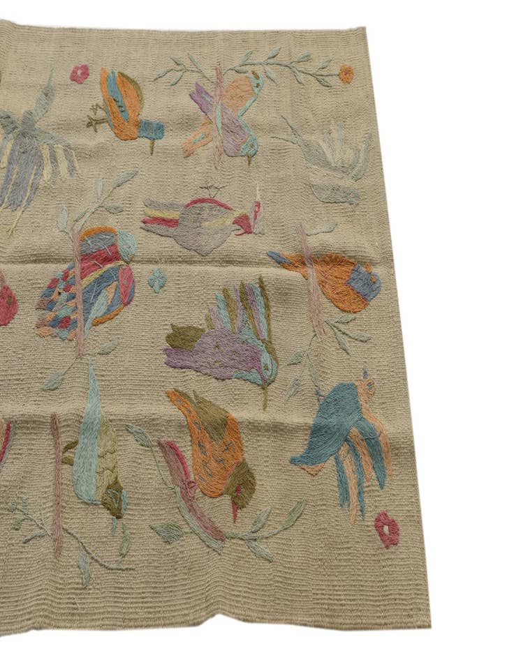 Detail image of  3' 1 x 4' 7  Hand Woven Kilim Suzani Wool Rug