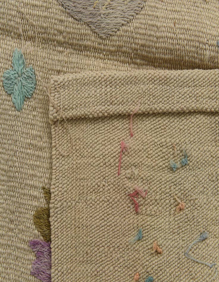 Detail image of  3' 1 x 4' 7  Hand Woven Kilim Suzani Wool Rug