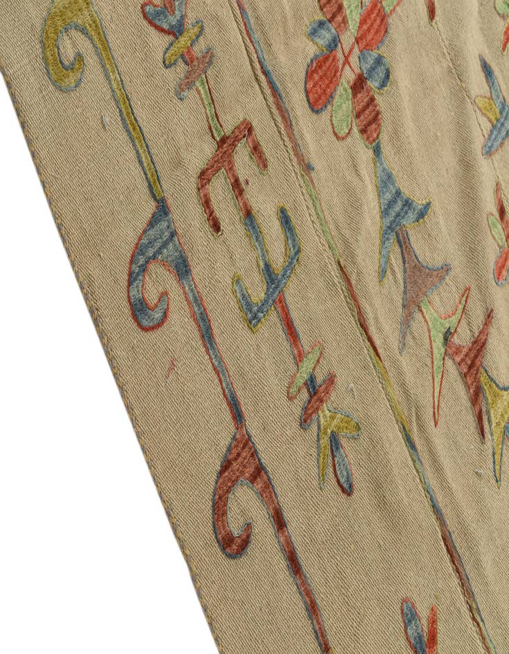 Detail image of  5' 7 x 7' 6  Hand Woven Kilim Suzani Wool Rug