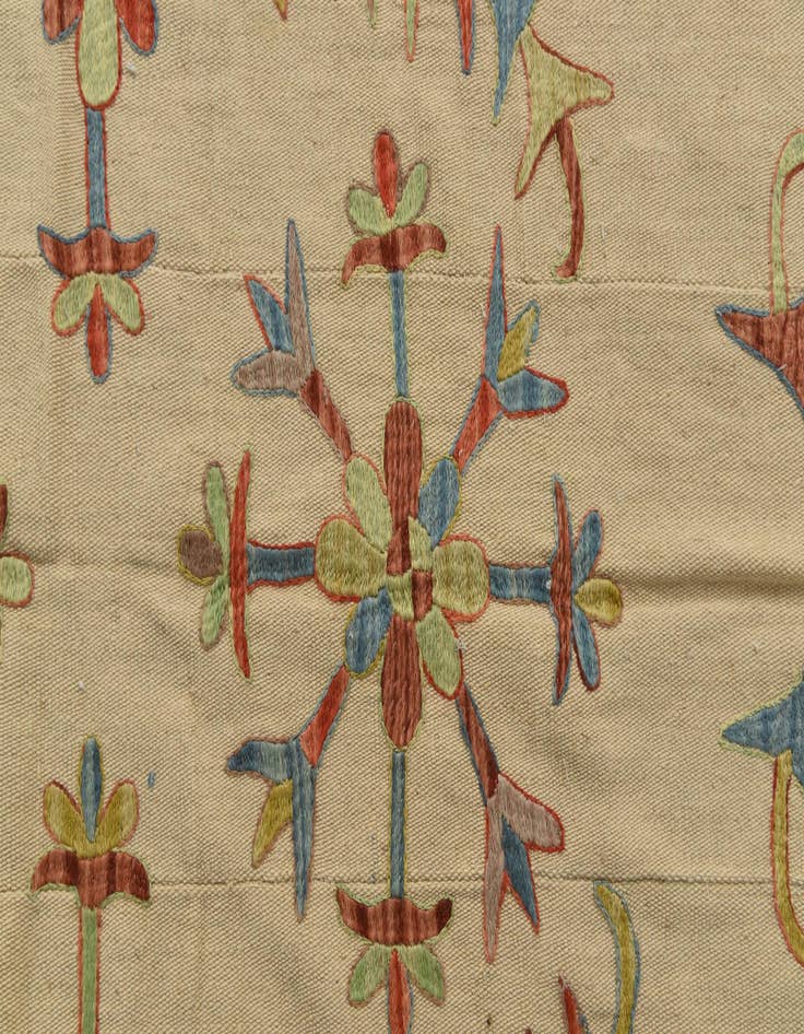 Detail image of  5' 7 x 7' 6  Hand Woven Kilim Suzani Wool Rug