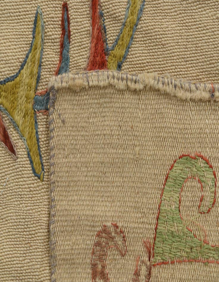 Detail image of  5' 7 x 7' 6  Hand Woven Kilim Suzani Wool Rug