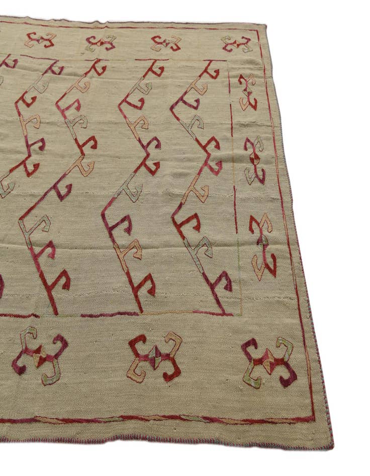 Detail image of 5' 10 x 7' 3 Hand Woven Kilim Suzani Wool Rug