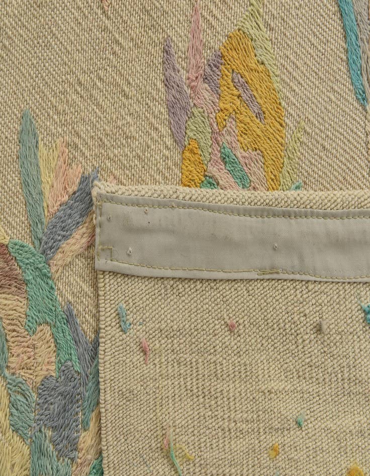 Detail image of  4' 3 x 5' 8  Hand Woven Kilim Suzani Wool Rug