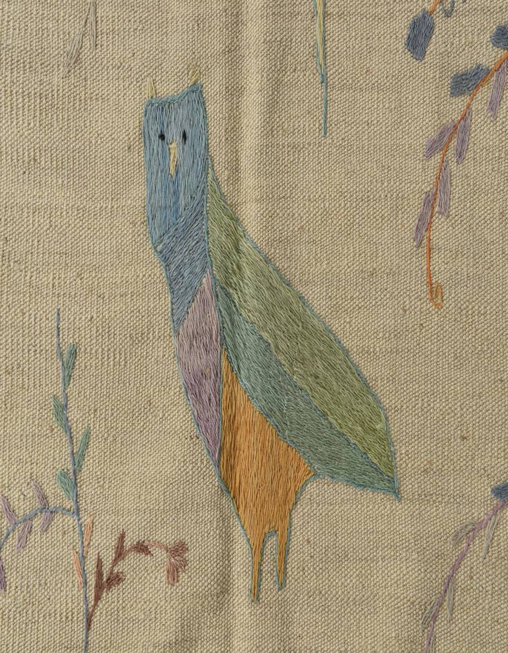 Detail image of  4' 2 x 5' 9  Hand Woven Kilim Suzani Wool Rug