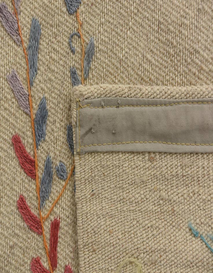 Detail image of  4' 2 x 5' 9  Hand Woven Kilim Suzani Wool Rug