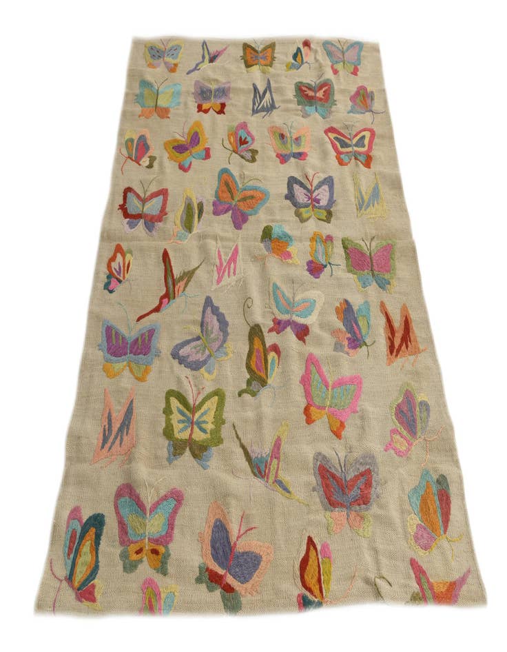 Detail image of  4' x 5' 6  Hand Woven Kilim Suzani Wool Rug