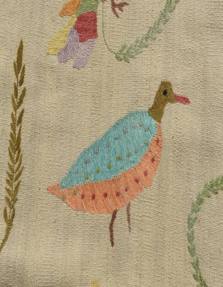 Detail image of  4' 2 x 5' 7  Hand Woven Kilim Suzani Wool Rug