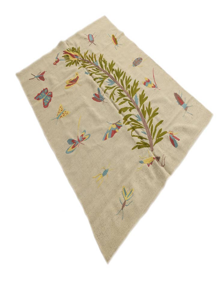 Detail image of  5' x 6' 6  Hand Woven Kilim Suzani Wool Rug