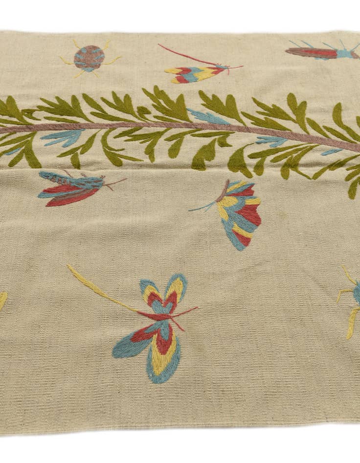 Detail image of  5' x 6' 6  Hand Woven Kilim Suzani Wool Rug