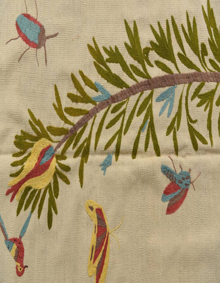 Detail image of  5' x 6' 6  Hand Woven Kilim Suzani Wool Rug