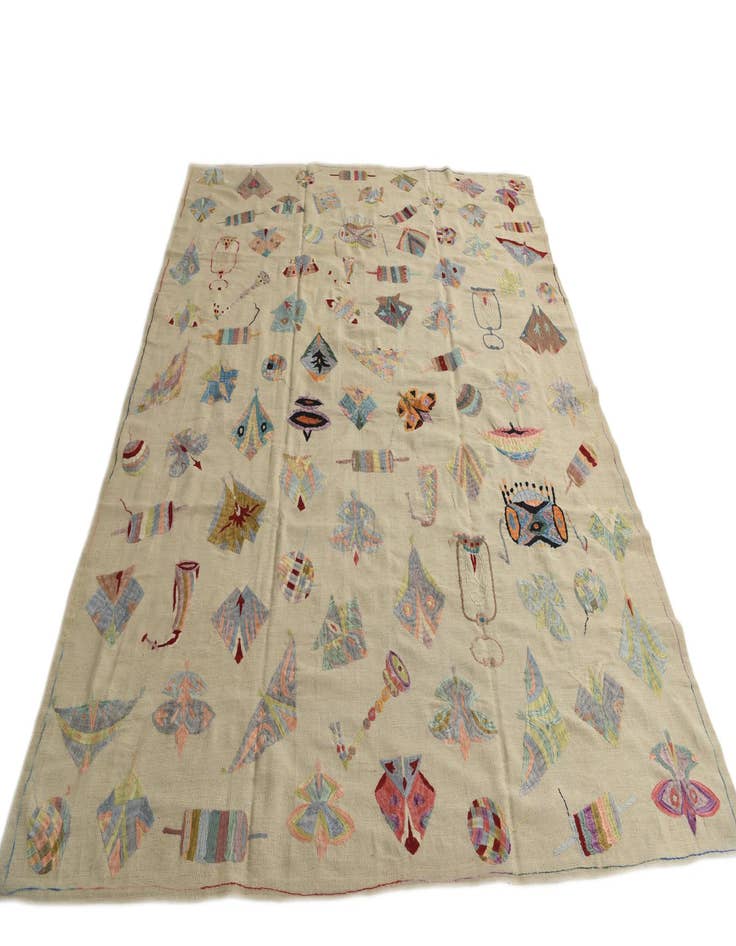 Detail image of  8' 4 x 9' 6  Hand Woven Kilim Suzani Wool Rug