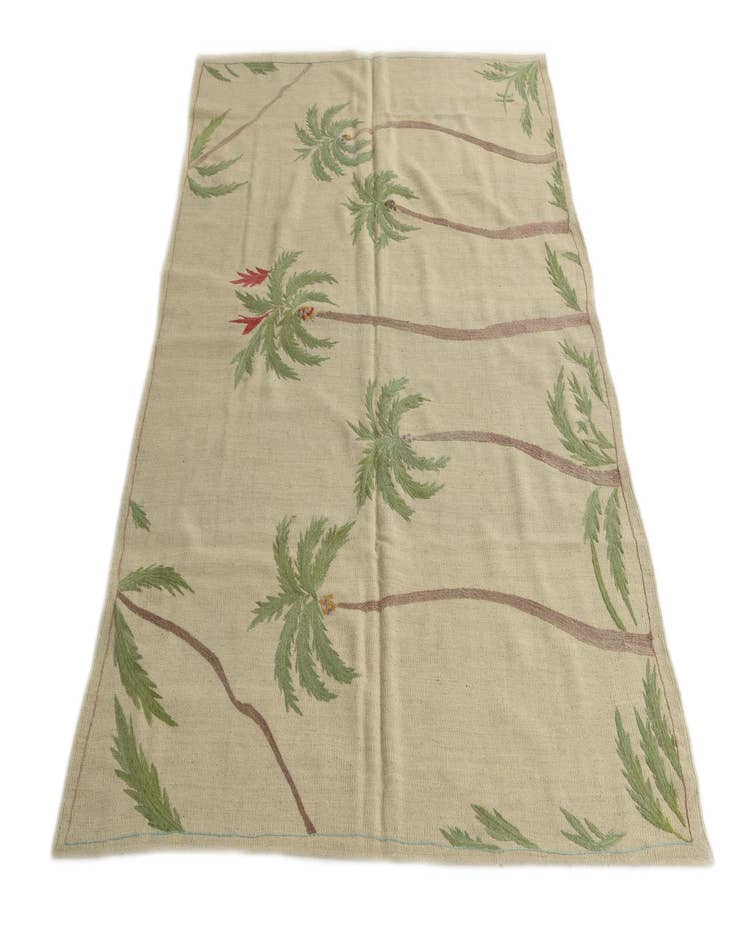 Detail image of  5' x 6' 6  Hand Woven Kilim Suzani Wool Rug