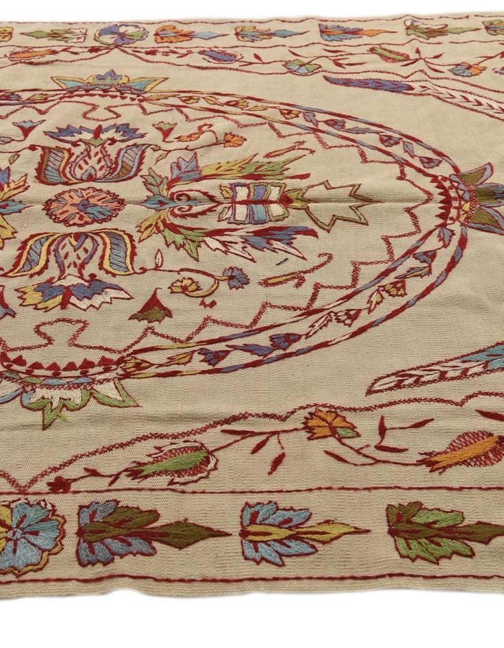 Detail image of  5' 8 x 7' 10  Hand Woven Kilim Suzani Wool Rug