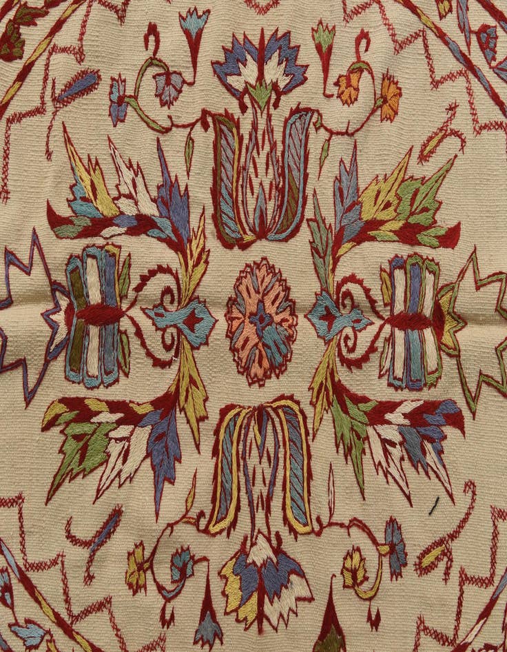 Detail image of  5' 8 x 7' 10  Hand Woven Kilim Suzani Wool Rug