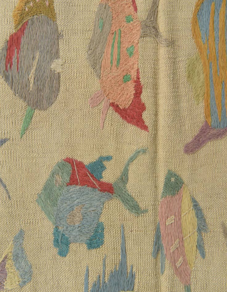 Detail image of  4' 1 x 5' 7  Hand Woven Kilim Suzani Wool Rug