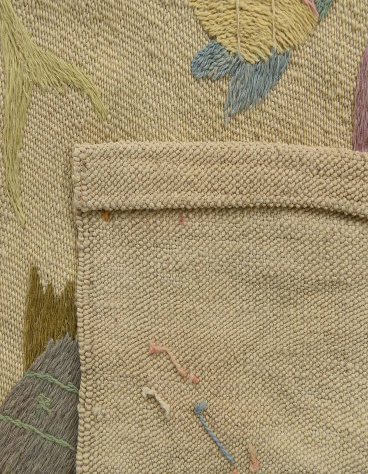 Detail image of  4' 1 x 5' 7  Hand Woven Kilim Suzani Wool Rug