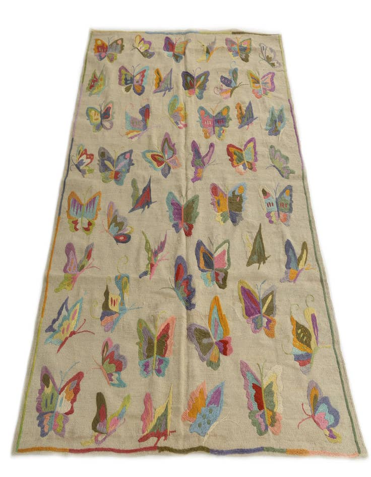 Detail image of  4' 9 x 6' 2  Hand Woven Kilim Suzani Wool Rug