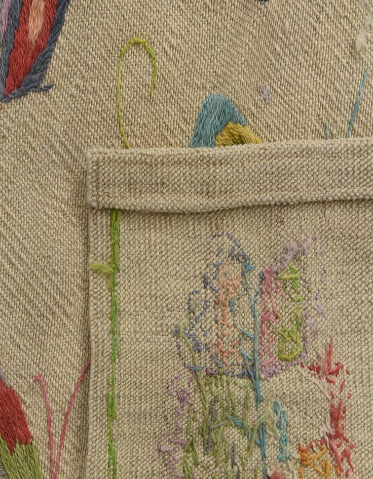 Detail image of  4' 9 x 6' 2  Hand Woven Kilim Suzani Wool Rug