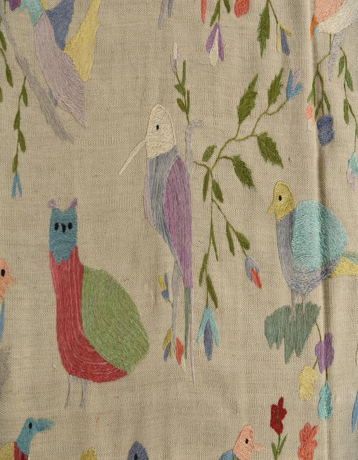 Detail image of  6' 9 x 9'  Hand Woven Kilim Suzani Wool Rug