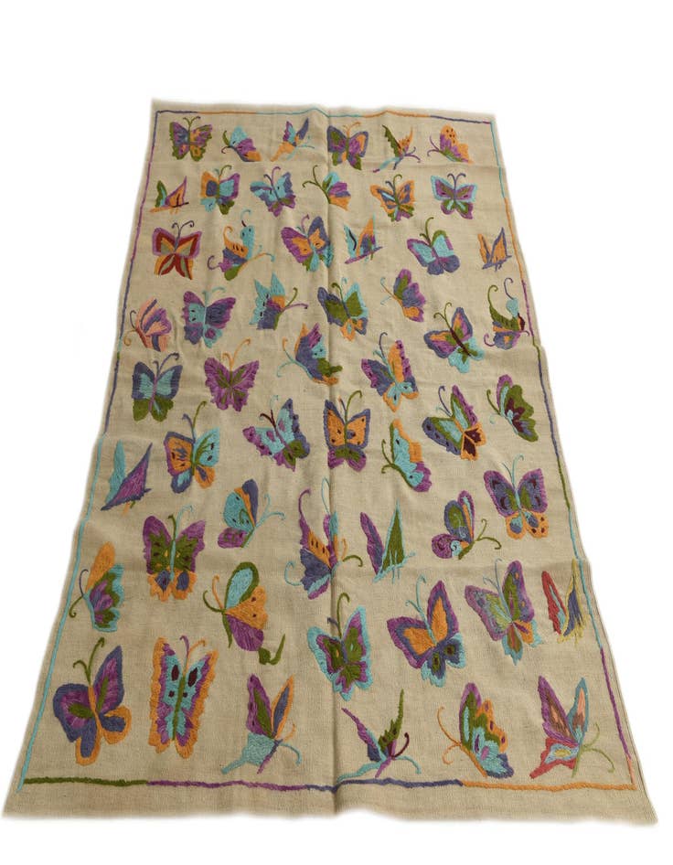 Detail image of  4' 9 x 6' 2  Hand Woven Kilim Suzani Wool Rug