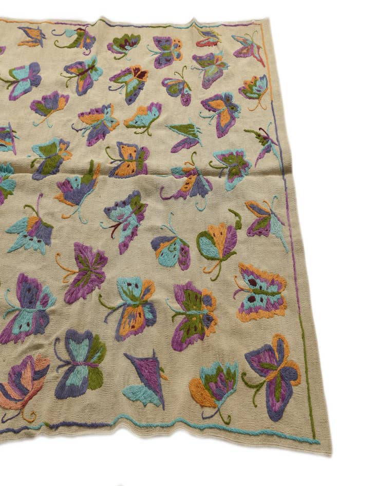 Detail image of  4' 9 x 6' 2  Hand Woven Kilim Suzani Wool Rug