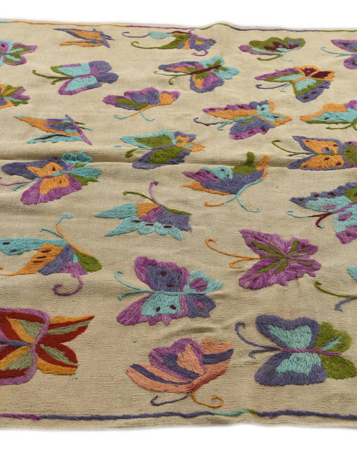 Detail image of  4' 9 x 6' 2  Hand Woven Kilim Suzani Wool Rug