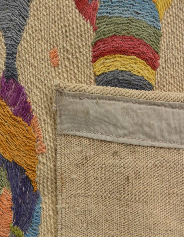 Detail image of  4' 2 x 6'  Hand Woven Kilim Suzani Wool Rug